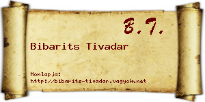 Bibarits Tivadar névjegykártya